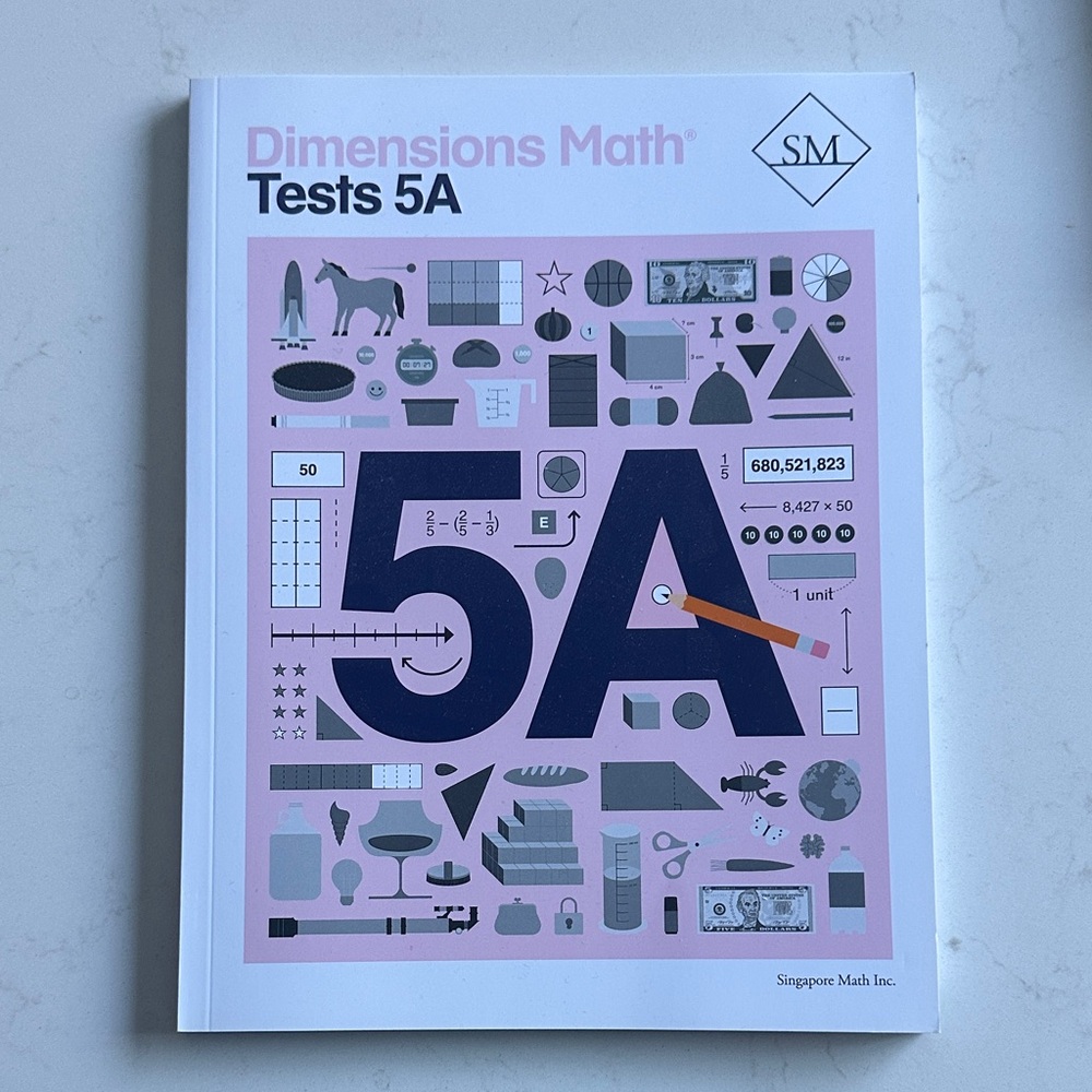 Dimensions Math Tests 5A Book- Singapore Math - NEW
